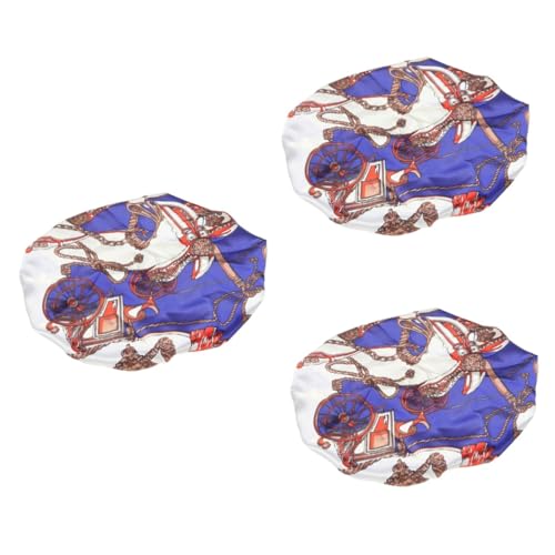 Casquette de sommeil anti-frisottis en satin double bleu élastique pour chimiothérapie