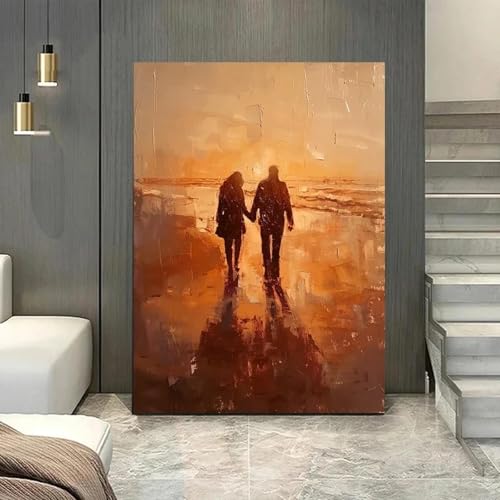 Peinture sur toile de paysage marin romantique pour sublimer l'ambiance de votre salon chic