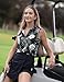 Sleeveless Printed Golf Shirts for Women Tennis Sport Shirts Polo Golf Tank Tops (Black Floral, Medium)