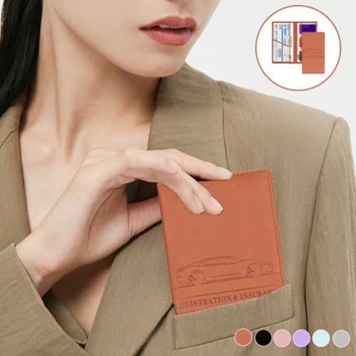 Emboadlie Car Registration Holder, Car Registration & Insurance Card Holder, Vehicle Registration Holder With Great Size and Something That’s Always Worth Having in The Car (Q)2