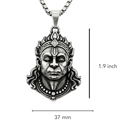 Image of THE MEN THING - Sanatan Divine Symbols Oxidised Pendant Necklace with 24inch Round Box Chain for Men & Boys