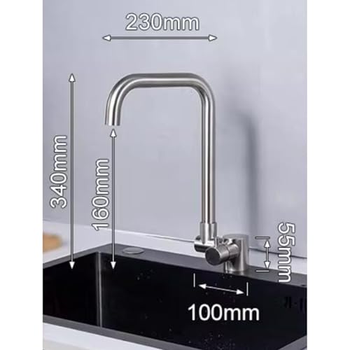 Mitigeur de cuisine premium pliable LWX en acier inoxydable brossé