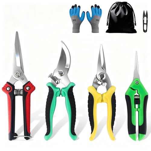 Set de 5 Tijeras de Poda para Jardín con Guantes y Bolsa miniatura 1