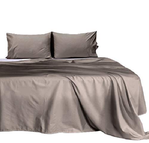 Tula Linen 700 Tc 100% Egyptian Cotton Sleeper Sofa Bed Sheet Set Solid Olympic Queen Size (66"X 80"X 5") With 4 -Pcs Fitted Straps Color Grey Premium Quality #TOP1