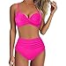 Generico Costume Donna Due Pezzi, Costumi da Bagno Donna Vita Alta Pezzi Push Up...