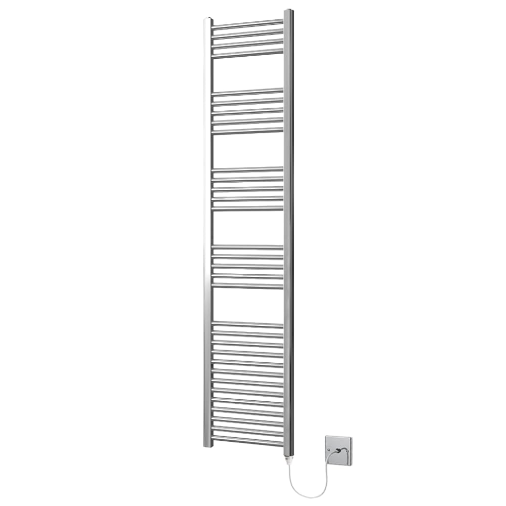 Greened House Chrome Electric Heated Towel Rail Straight 400mm W x 1800mm H
