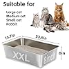 EGMEHOAD Stainless Steel Litter Box,XXL Metal Cat Litter Box for Big Cats 8IN Deep, Cat LitterBox High Sided Pet Toilet Easy to Clean,Cats Litter Pan for Adult Cats,Non Stick, No Smell