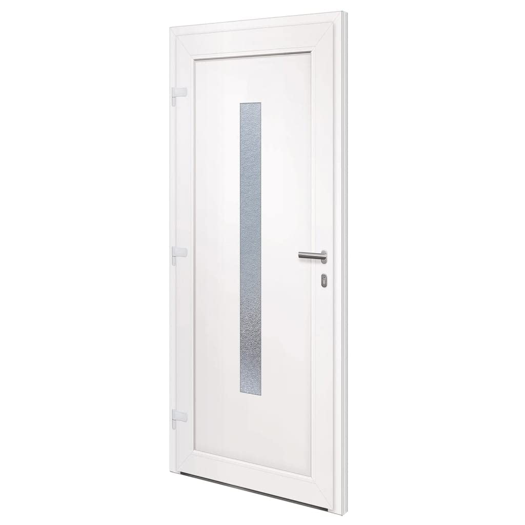 Sprzęt, materiały budowlane, drzwi, drzwi domowe, drzwi wejściowe białe 98 x 208 cm PVC