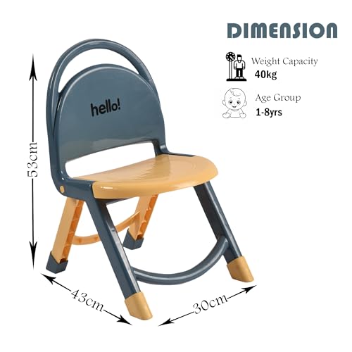 Image of Urbane Home Kids Chair | Cream & Gray Indoor /Outdoor Stool for Toddlers & Babies