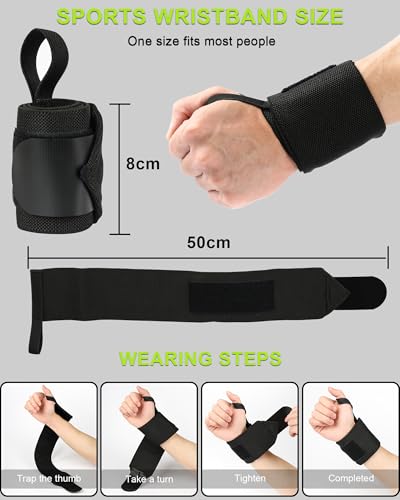 1 Paire Bande Poignet Musculation, Wrist Wraps Ajustable, Hommes et Femmes, Protege Poignet de Force pour Gym CrossFit Bodybuilding et Entraînement Intensif – Image 5