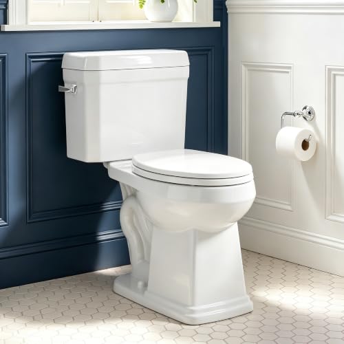 Image of 17.3 inch Elongated Toilet with Soft Close Seat, Two piece Toilets for Bathroom