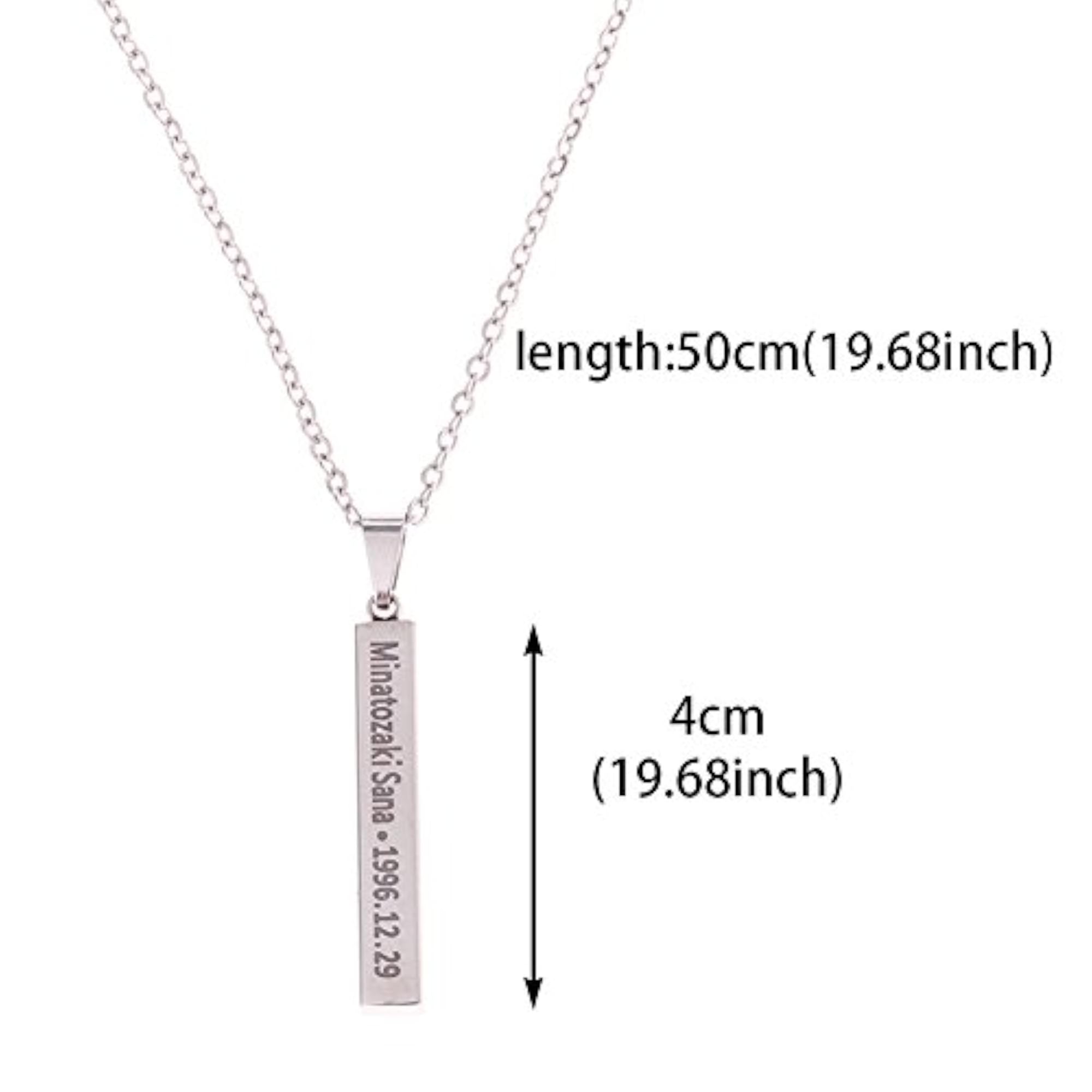 Kpop Twice Members Cuboid Bar Pendant Necklace
