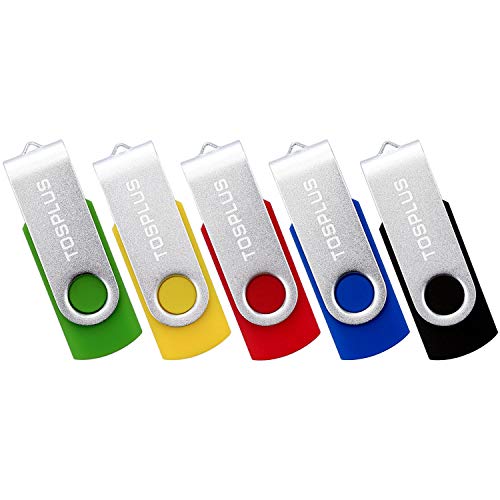 TOSPLUS 5Pack 64GB USB 2.0 Flash Drive Thumb Drives Memory Stick Jump Drive