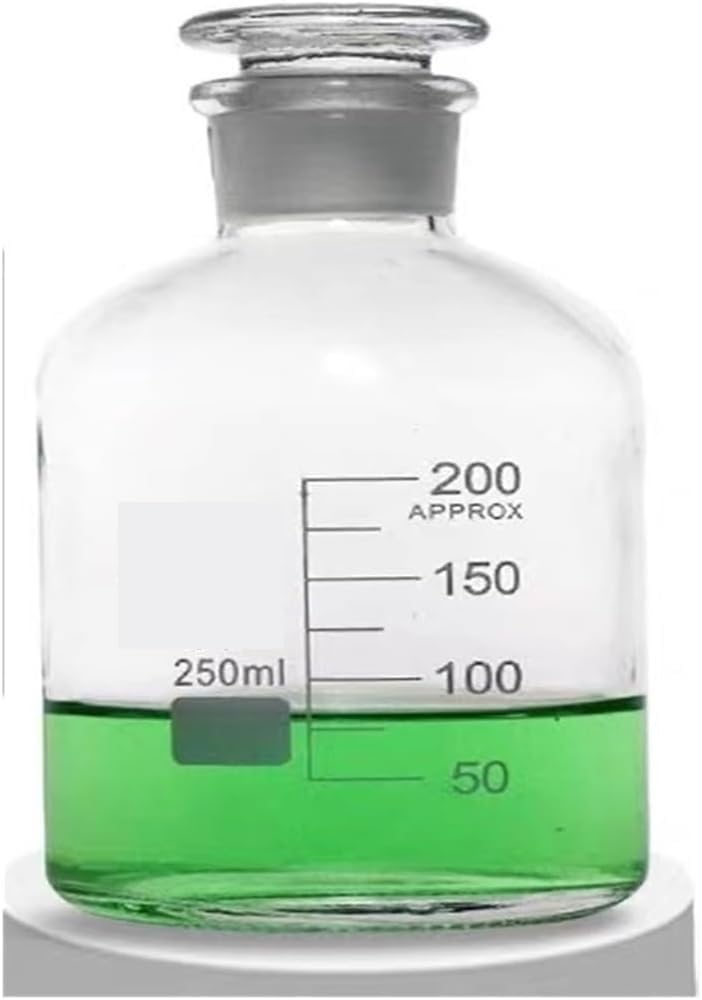 Juego de matraces de vidrio, Frasco de boca estrecha for laboratorio, frasco de reactivo de boca pequeña de vidrio común marrón/transparente con tapón esmerilado, viales for muestras de laboratorio(25