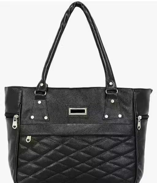 Stylish Checked PU Women Handbag With Five Storage Sections Black