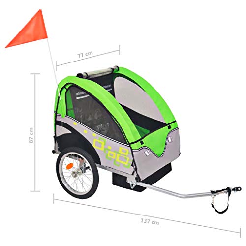 Fietsaanhanger voor kinderen, maximale draagkracht 30 kg, inklapbaar voor eenvoudig transport en opslag, geschikt voor 1… - Afbeelding 7