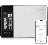 Báscula de cocina inteligente con aplicación y cálculo de nutrientes, báscula de conteo de calorías con 19 nutrientes, báscula digital de alimentos de 5 kg/1 g, acero inoxidable para dieta y fitness