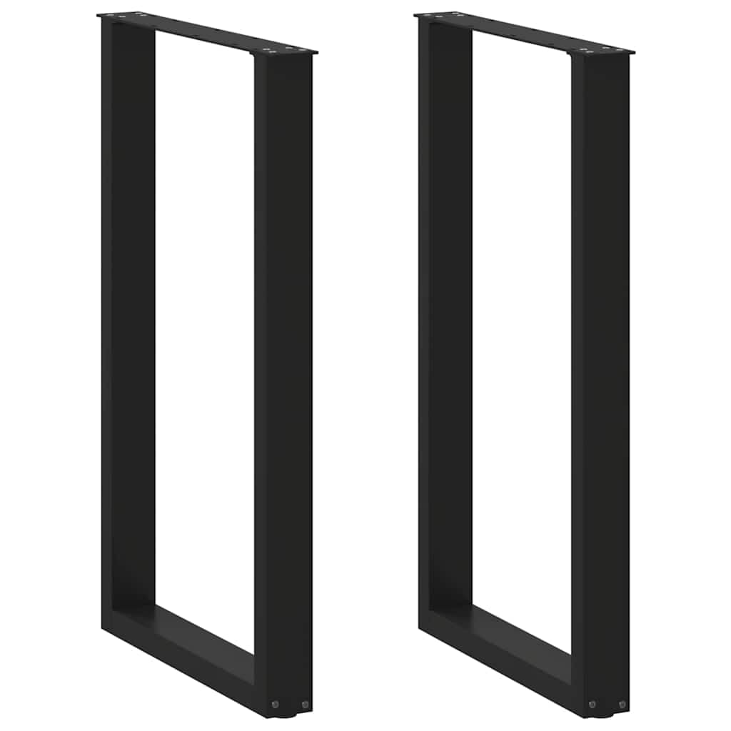 SXZenSpace 2x U-Shaped Steel Bar Table Legs 60x100-101 cm Black Powder-Coated Adjustable Breakfast with Modern Design for Kitchen Living Room Office