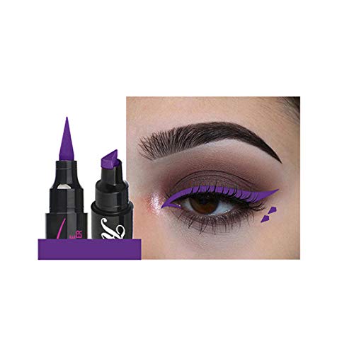 Emirde 2Pcs Winged Stamp Eyeliner, Waterproof Make Up Eyeliner, Fluorescent Eyeliner, Quick-drying Double-headed Seal Pen, Smudgeproof, Long Lasting Liquid, Flick Stick & Vamp Style Wingliner Pencil