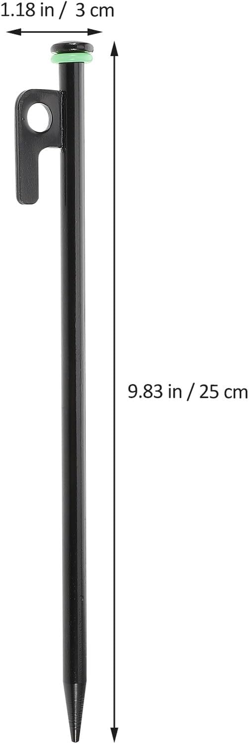 Outdoor Tent Stakes 25cm Metal Ground Stakes with Glow Ring 8pcs Steel Camping Ground Anchors for Beach Canopy Hiking Shelter with Storage Bag