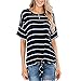 Produktbild Sommer Damen Rundhalsausschnitt Lose Streifen NäHte Geknotet T-Shirt
