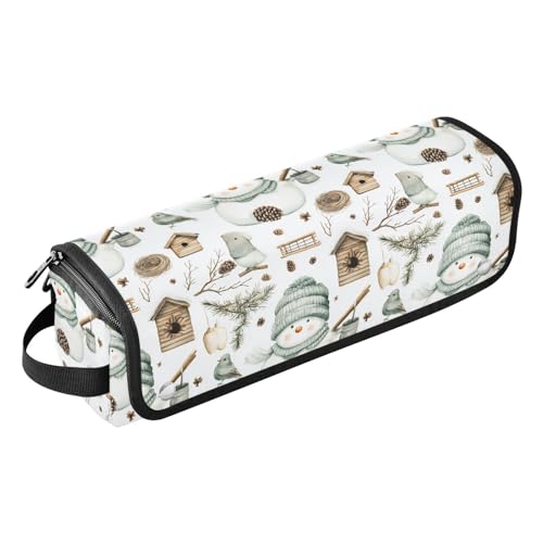 Bolso de viaje para herramientas de cabello con diseño de muñeco de nieve, alfombrilla resistente al calor para planchas, rizadores y accesorios miniatura 1