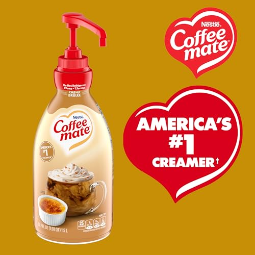 Image of Nestle Coffee mate Coffee Creamer, Creme Brulee, Liquid Concentrate Pump Bottle, Non Dairy, No Refrigeration, 50.7 fl oz (Pack of 2)