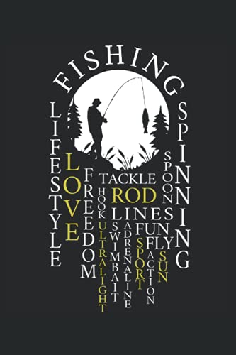 Fishing Retro Rod Vintage Definition Catch Book Design Hook Pattern: NOTEBOOK - Funny Angler Fishing Rod Tackle Pattern, Gift Idea - A5 (6x9) - 120 ... - Diary, Journal, Note, Book, Sketch, Planner image 2