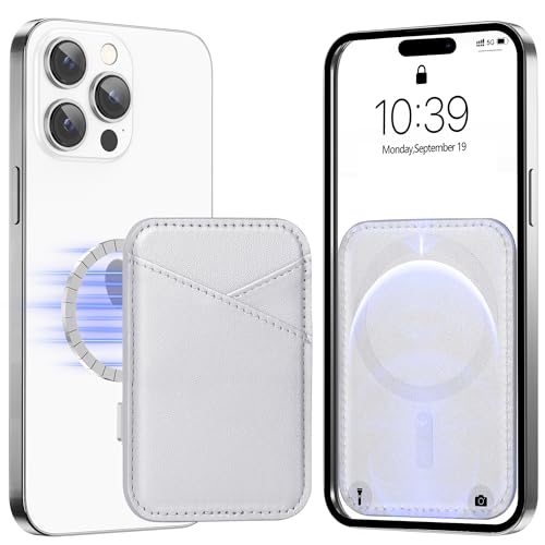 Image of Miroddi for MagSafe Wallet, Strongest Magnetic Card Holder for iPhone 17 /16 /15 /14 /13 /12 Series, Ultra-Thin Leather Magnetic Phone Wallet with 2 Card Slots, RFID Blocking, No More Falling, Gray