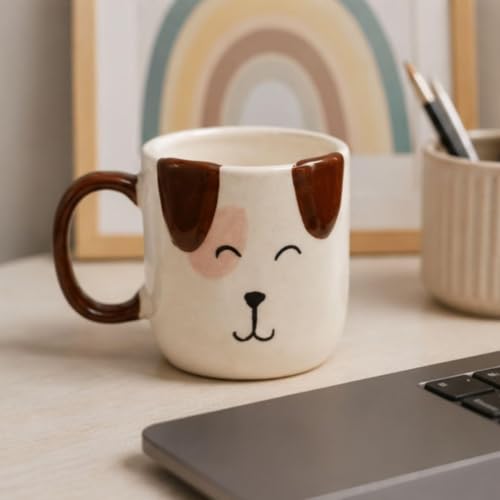 Image of Craftribal Ceramic Puppy Mug - 280 Ml Coffee Mug | Cute Gifts for Girls, Boys, Kids, Friends | Perfect for Tea, Milk, Hot Chocolate & Beverages | Birthday, Anniversary & Gifting Pack of 1