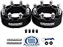 Supreme Suspensions - 2pc Set of Black 2' Wheel Spacers for 2010-2014 Dodge Ram 2500 3500 2WD 4WD - BP: 8x165.1mm | CB: 130mm | Studs: M14x1.5 [Includes 4 Tire Valve Caps]