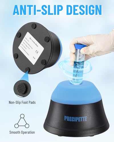 PRECIPETTE Mini Vortex Mixer Schüttler 3000rpm Mischer Paint Shaker 3000 U/min Farbmischer Vortex Shaker Farbschüttler für Acrylfarben Citadel Vallejo Nagellack Wimpernkleber (Blau&Schwarz)