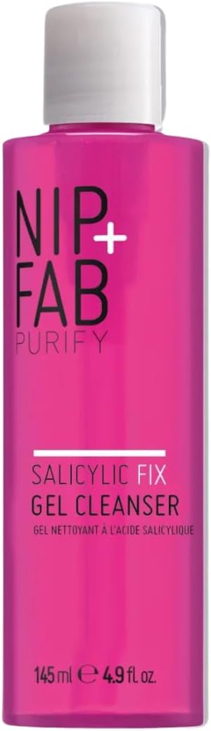 Nip + Fab Salicylic Fix Gel Face Cleanser with Niacinamide and Allantoin, Hydrating BHA Facial Cleansing Face Wash, Salicylic Cleaner, Antioxidants 4.9 Fl Oz