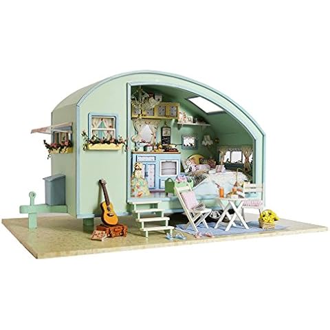 Cuteroom Lemogo Kit de Casa de Muñecas de Bricolaje con Muebles, Luces LED y Caja de Música Cover