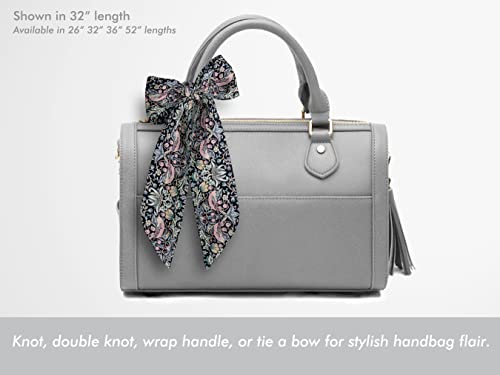 Liberty London Scarf -Choose Length - "Strawberry Thief" Black William Morris Skinny Scarf Tie Headband, Handbag/Purse flair - Silky Tana Lawn Cotton - Choose Length4