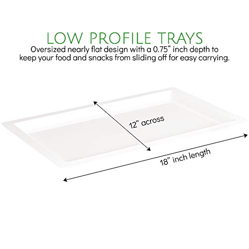 image for Plasticpro Plastic Serving Trays - Serving Platters Rectangle 12 X 18 