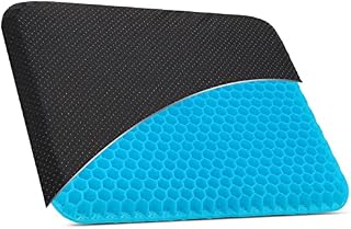 CRROEL Gel Seat Cushion, Double Thick Breathable Seat Cushion Cool Honeycomb Gel Cushion for Relax Back & Sciatica Gel Seat Cushion Home Office Chair Car Wheelchair Sitting Seat Cushion