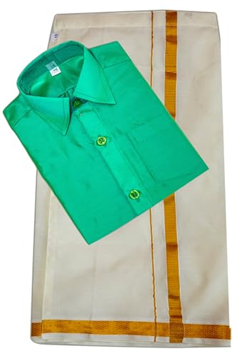 Image of Boys Traditional 12 Colours lining Dhotis & Shirts
