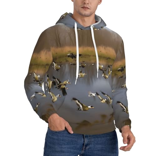 Sweat à capuche imprimé canards sauvages idéal pour le sport et la détente