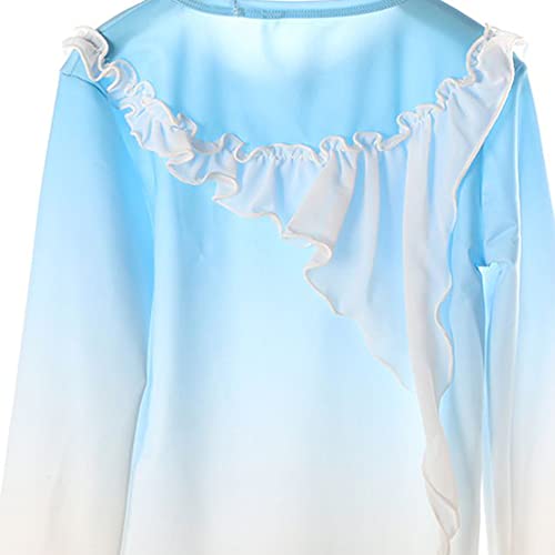 Vestuário para meninos e homens patinação artística azul celeste com renda de fungo gradiente, Azul,