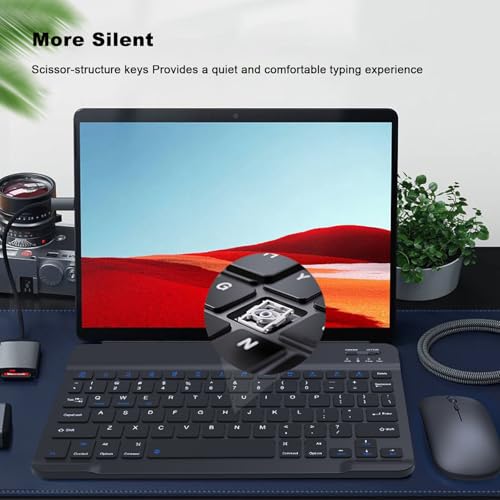 Image of Bluetooth Keyboard and Mouse Combo for iPad, 10 inch Wireless Keyboard & Mouse, Ultra-Slim Portable Rechargeable Keyboard for iPad Pro Air Mini iPhone Samsung Tablet, iPhone15 /14 /13 Pro