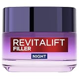 L’Oréal Paris Night Cream, Revitalift Filler Replumping Anti-Ageing Hyaluronic Acid Night Cream, Smooth Wrinkles, Moisturise, and Replumps Skin with Micro and Micro-Epidermic Hyaluronic Acid, 50ml