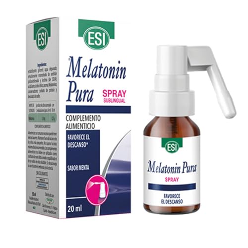 Melatonina Pura Spray Sublingual – 1 mg por Dosis – Rápida Absorción – Regula el Ritmo Sueño-Vigilia – 20 ml – Sabor Menta – Para Adultos y Adolescentes – Antes de Dormir (20 ml (Paquete de 1))