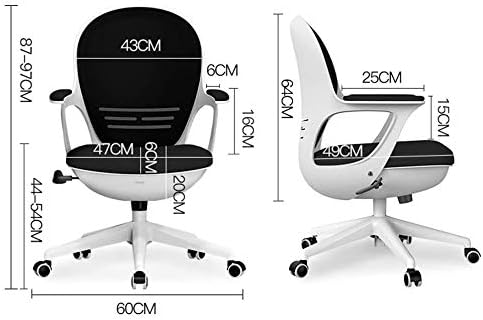 Miniatura 2 de Mid Back Back Free Flex Seat with Adjustable Arms and Multi Function and Seat Slider, Black Managers Chair(E)