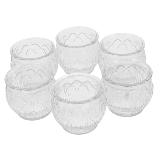 RORPOIR 6pcs Lotus Candlestick Votive Candle Holder Aromatherapy Candle Cup Tea Light Container Desktop Glass Candleholder Glass Tealight Holder Stable Base Candle Holder Party Candle Cup