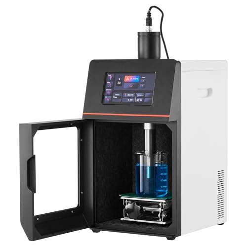 VEVOR 2 in 1 Ultrasonic Homogenizer, 2000W Power, 20KHz Frequency, 0.79 inch Titanium Alloy Probe, Continuous, Timer and Pulse Three Modes, Noise Reduction, Sonicator Processor Cell Disruptor Mixer