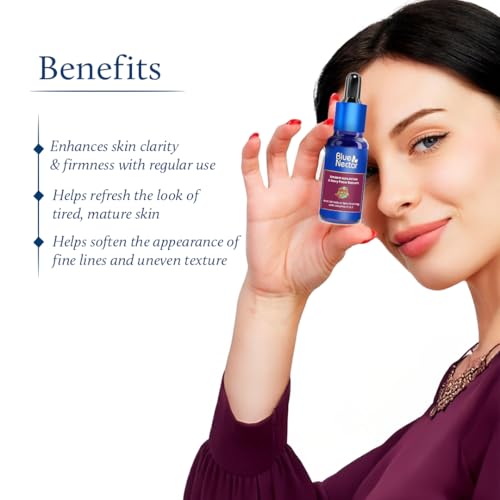 Image of Blue Nectar Manjistha & Beauty Berry Face Serum | Anti-Wrinkles & Skin Firming with Vitamin C & E | Face Serum for Women & Men Glowing Skin (13 Herbs, 30 ml)