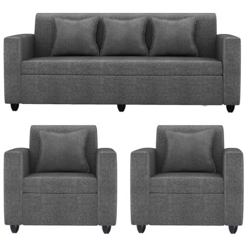 Image of Lexot 5 Seater 3+1+1 Fabric Sofa Set (Darkgrey)