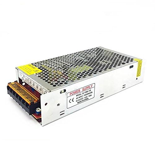 Wishlink AC 220V to DC 12V 15A 180W Regulated Transformer Switching Power Supply Driver for LED Strip Light, CCTV, Radio, Computer Project