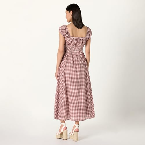 The Drop Women's Melody Cap Sleeve Tie Front Cotton Dress2